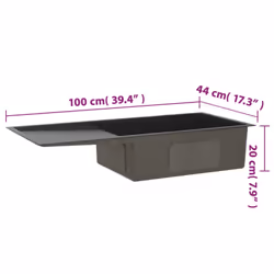 vidaXL Handmade Kitchen Sink Black Stainless Steel Plumbing Utility Basin - Additional view 4