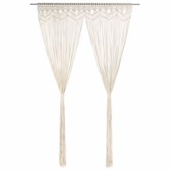 vidaXL Macrame Curtain 140x240 cm Cotton Home Shade Drape Translucent Blind