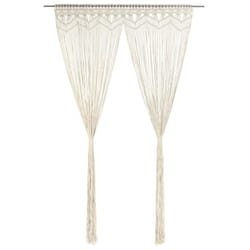 vidaXL Macrame Curtain 140x240 cm Cotton Home Shade Drape Translucent Blind