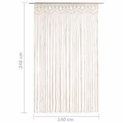 vidaXL Macrame Curtain 140x240 cm Cotton Home Shade Drape Translucent Blind - Additional view 4