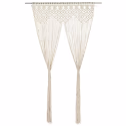 vidaXL Macrame Curtain 140x240 cm Cotton Home Shade Drape Translucent Blind