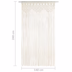 vidaXL Macrame Curtain 140x240 cm Cotton Home Shade Drape Translucent Blind - Additional view 4