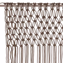 vidaXL Macrame Curtain Taupe 140x240 cm Cotton Shade Drape Translucent Blind - Additional view 2