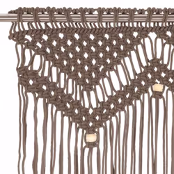 vidaXL Macrame Curtain Taupe 140x240 cm Cotton Shade Drape Translucent Blind