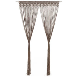 vidaXL Macrame Curtain Taupe 140x240 cm Cotton Shade Drape Translucent Blind
