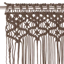 vidaXL Macrame Curtain Taupe 140x240 cm Cotton Shade Drape Translucent Blind