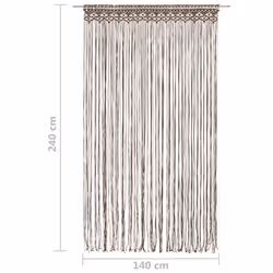 vidaXL Macrame Curtain Taupe 140x240 cm Cotton Shade Drape Translucent Blind - Additional view 4