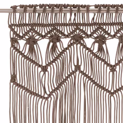 vidaXL Macrame Curtain Taupe 140x240 cm Cotton Shade Drape Translucent Blind