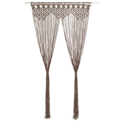 vidaXL Macrame Curtain Taupe 140x240 cm Cotton Shade Drape Translucent Blind