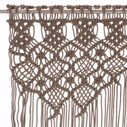 vidaXL Macrame Curtain Taupe 140x240 cm Cotton Shade Drape Translucent Blind