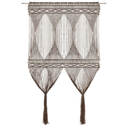 vidaXL Macrame Curtain Taupe 140x240 cm Cotton Shade Drape Translucent Blind