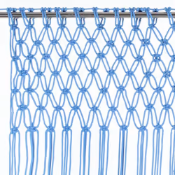 vidaXL Macrame Curtain Blue 140x240 cm Cotton Shade Drape Translucent Blind