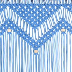 vidaXL Macrame Curtain Blue 140x240 cm Cotton Shade Drape Translucent Blind