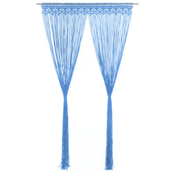 vidaXL Macrame Curtain Blue 140x240 cm Cotton Shade Drape Translucent Blind