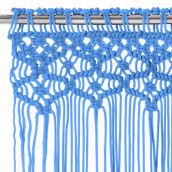 vidaXL Macrame Curtain Blue 140x240 cm Cotton Shade Drape Translucent Blind
