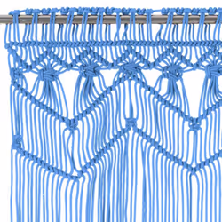 vidaXL Macrame Curtain Blue 140x240 cm Cotton Shade Drape Translucent Blind