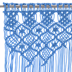 vidaXL Macrame Curtain Blue 140x240 cm Cotton Shade Drape Translucent Blind