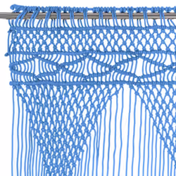 vidaXL Macrame Curtain Blue 140x240 cm Cotton Shade Drape Translucent Blind