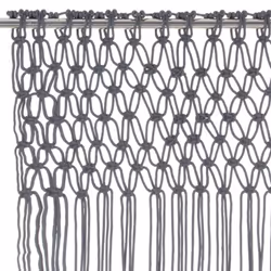 vidaXL Macrame Curtain Anthracite 140x240 cm Cotton Drape Translucent Blind - Additional view 2