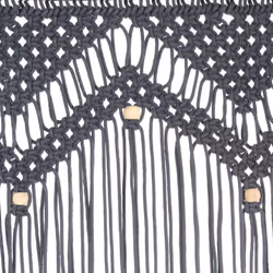 vidaXL Macrame Curtain Anthracite 140x240 cm Cotton Drape Translucent Blind - Additional view 3