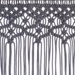 vidaXL Macrame Curtain Anthracite 140x240 cm Cotton Drape Translucent Blind - Additional view 3