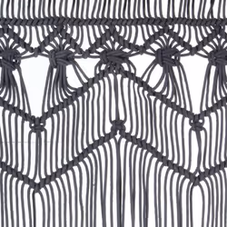 vidaXL Macrame Curtain Anthracite 140x240 cm Cotton Drape Translucent Blind - Additional view 3