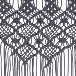 vidaXL Macrame Curtain Anthracite 140x240 cm Cotton Drape Translucent Blind - Additional view 3