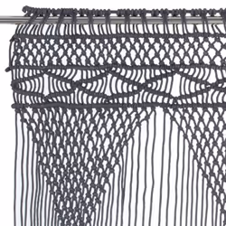 vidaXL Macrame Curtain Anthracite 140x240 cm Cotton Drape Translucent Blind - Additional view 2