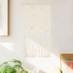 vidaXL Macrame Wall Hanger Cotton Decor Hanging Tapestry Backdrop Dreamcatcher