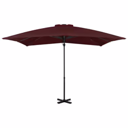 vidaXL Cantilever Garden Parasol with Aluminium Pole Umbrella Bordeaux Red