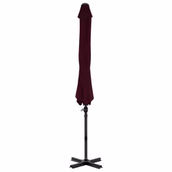 vidaXL Cantilever Garden Parasol with Aluminium Pole Outdoor Umbrella Red - Additional view 4