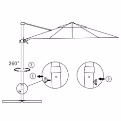 vidaXL Cantilever Garden Parasol with Aluminium Pole Outdoor Umbrella Red - Additional view 6