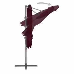 vidaXL Cantilever Garden Parasol with Steel Pole Outdoor Umbrella Bordeaux Red - Additional view 5