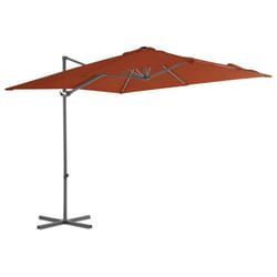 vidaXL Cantilever Garden Parasol with Steel Pole Outdoor Umbrella Terracotta