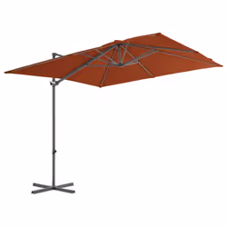 vidaXL Cantilever Garden Parasol with Steel Pole Outdoor Umbrella Terracotta