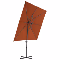 vidaXL Cantilever Garden Parasol with Steel Pole Outdoor Umbrella Terracotta