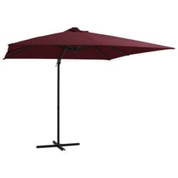 vidaXL Cantilever Garden Parasol with LED Lights Outdoor Umbrella Bordeaux Red