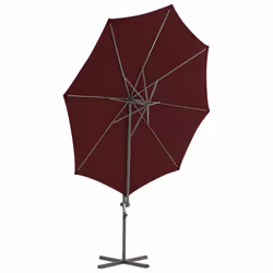 vidaXL Cantilever Garden Parasol with Steel Pole Shade Umbrella Bordeaux Red