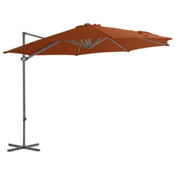 vidaXL Cantilever Garden Parasol with Steel Pole Outdoor Umbrella Terracotta