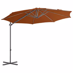 vidaXL Cantilever Garden Parasol with Steel Pole Outdoor Umbrella Terracotta