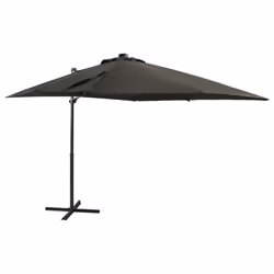 vidaXL Cantilever Garden Parasol with Pole and LED Lights Umbrella Anthracite