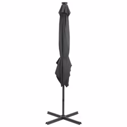 vidaXL Cantilever Garden Parasol with Pole and LED Lights Umbrella Anthracite