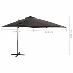vidaXL Cantilever Garden Parasol with Pole and LED Lights Umbrella Anthracite - Additional view 5