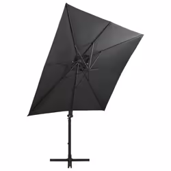 vidaXL Cantilever Garden Parasol with Pole and LED Lights Umbrella Anthracite - Additional view 6