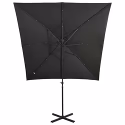 vidaXL Cantilever Garden Parasol with Pole and LED Lights Umbrella Anthracite - Additional view 7