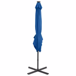 vidaXL Cantilever Garden Parasol with Pole and LED Lights Umbrella Azure Blue