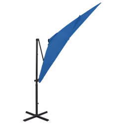 vidaXL Cantilever Garden Parasol with Pole and LED Lights Umbrella Azure Blue - Additional view 6