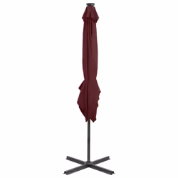 vidaXL Cantilever Garden Parasol with Pole and LED Lights Shade Bordeaux Red - Additional view 8