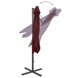 vidaXL Cantilever Garden Parasol with Pole and LED Lights Shade Bordeaux Red - Additional view 9