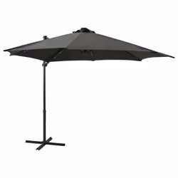 vidaXL Cantilever Garden Parasol with Pole and LED Lights Umbrella Anthracite